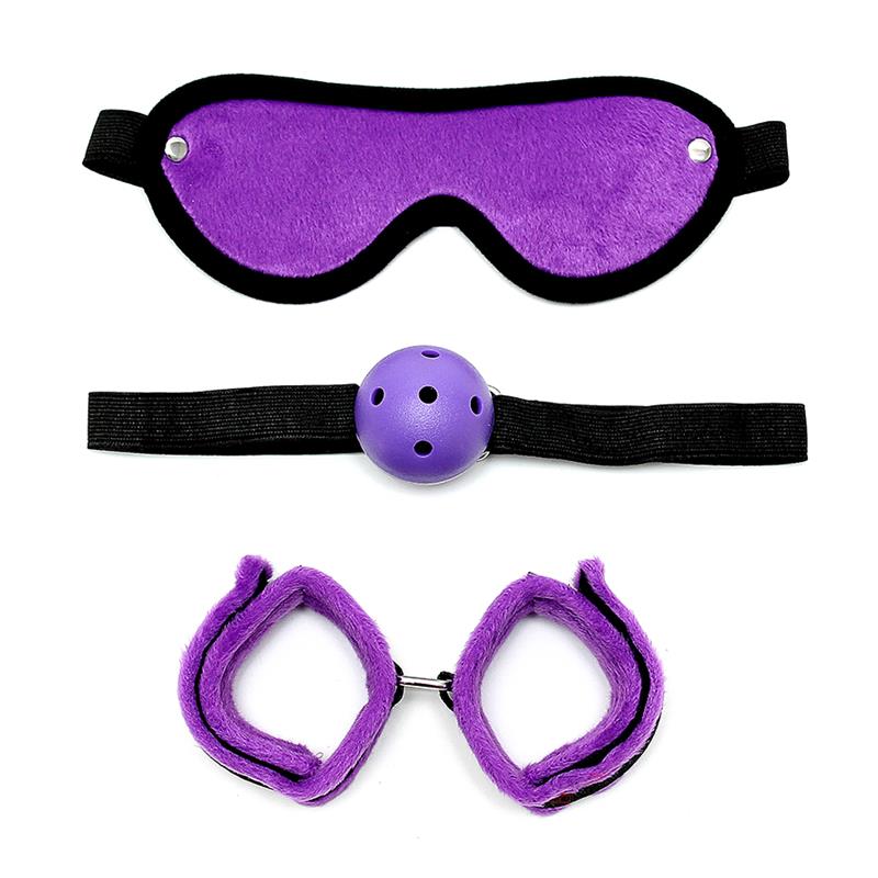 3 Pieces Bondage Set Purple