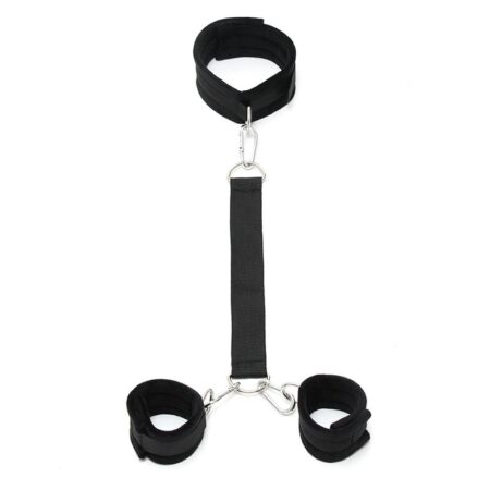 Soft Collar to Handcuffs with Leash Adjustable