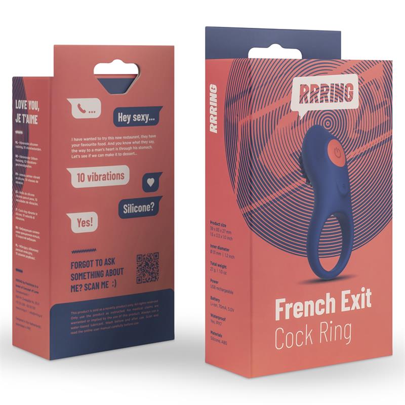 French Exit Penis Ring & Vibration USB Silicone